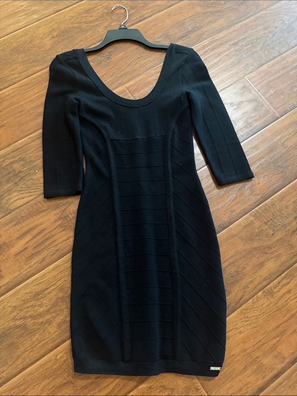 Guess Black Scoop-Neck Mini Dress medium